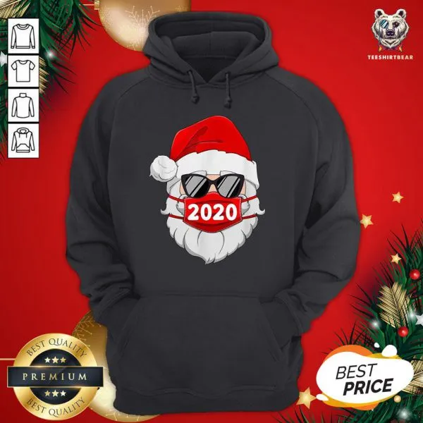 Official Santa With Face Mask Christmas Shirt - Image 5