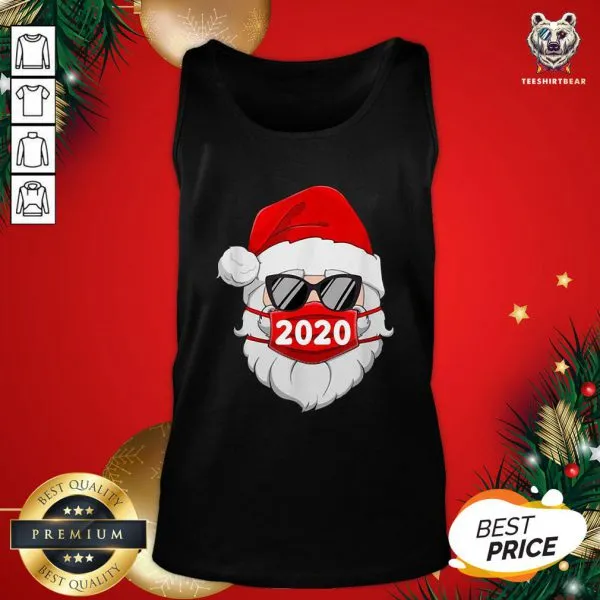 Official Santa With Face Mask Christmas Shirt - Image 3