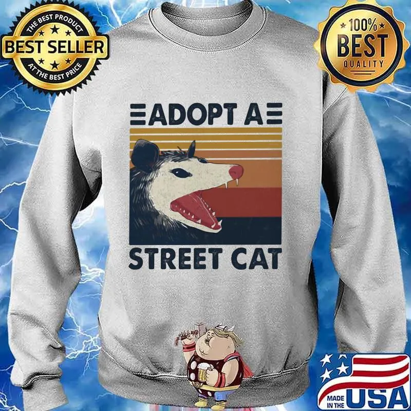 Opossum Adopta Street Cat Vintage Retro Shirt Sweater