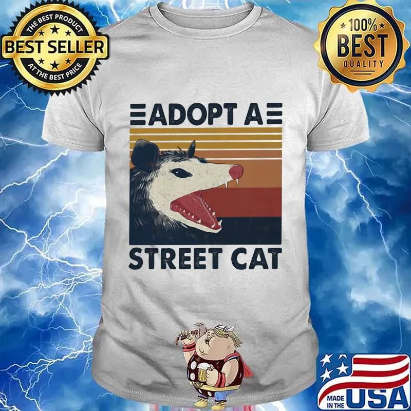 Opossum Adopta Street Cat Vintage Retro Shirt