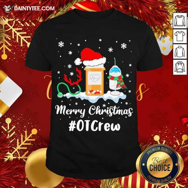 Original Nurse Santa Vaccine Merry Christmas OT Crew Shirt