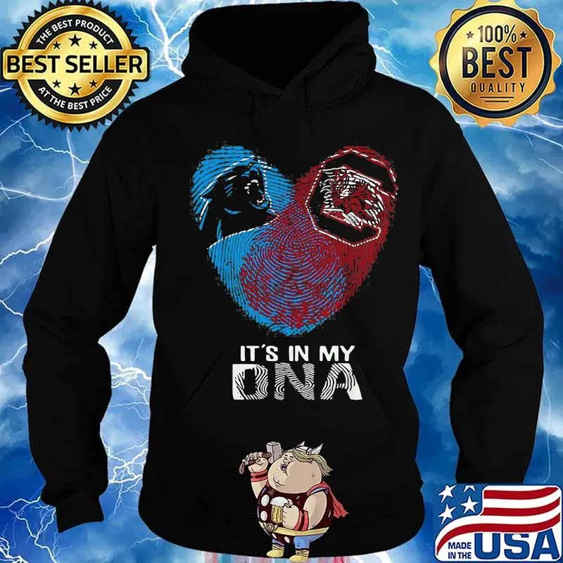 Panthers Gamecocks It’s In My Dna Heart Fingerprints Shirt Hoodie