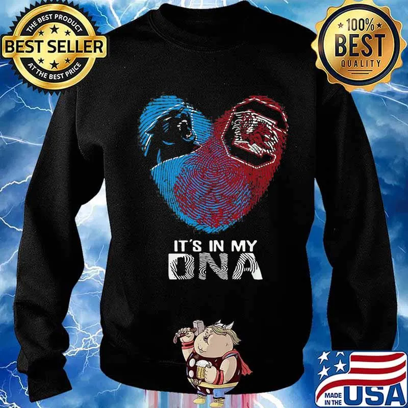 Panthers Gamecocks It’s In My Dna Heart Fingerprints Shirt Sweater
