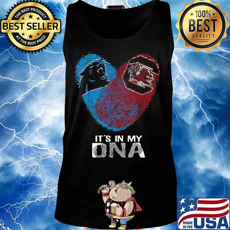 Panthers Gamecocks It’s In My Dna Heart Fingerprints Shirt Tank top
