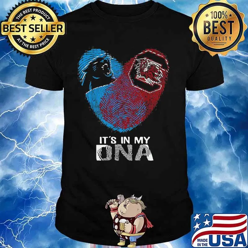Panthers Gamecocks It’s In My Dna Heart Fingerprints Shirt