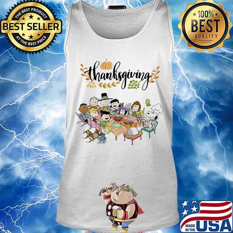 Peanut Characters Charlie Brown Happy Thanksgiving Shirt Tank top