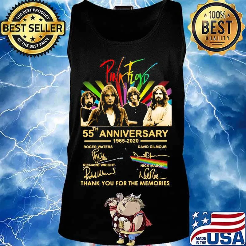Pink Floyd Lgbt 55th Anniversary Signatures Thank For The Memories Shirt Tank top