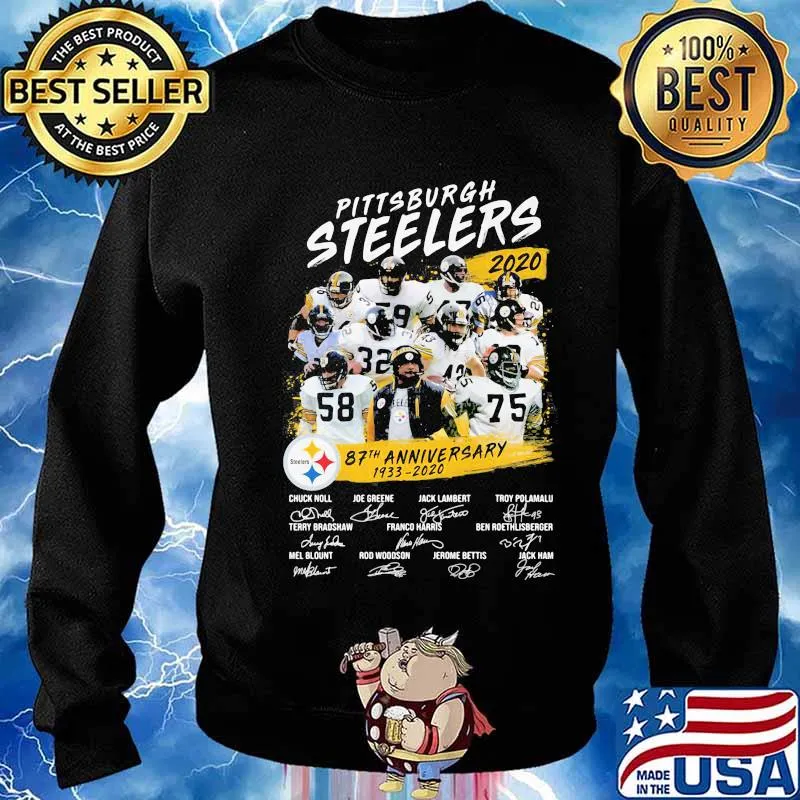 Pittsburgh Steelers 87th Anniversary 1933 2020 Steelers Signuature Team Shirt Sweater