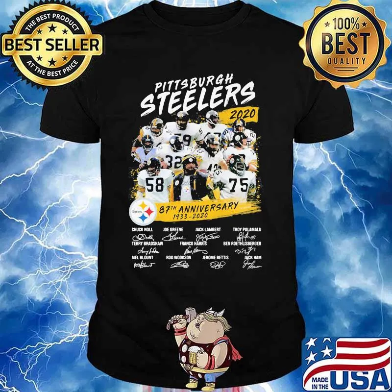 Pittsburgh Steelers 87th Anniversary 1933 2020 Steelers Signuature Team Shirt