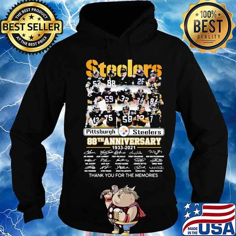 Pittsburgh Steelers 88th Anniversary 1933 2021 Thank For The Memories Signuature Shirt Hoodie
