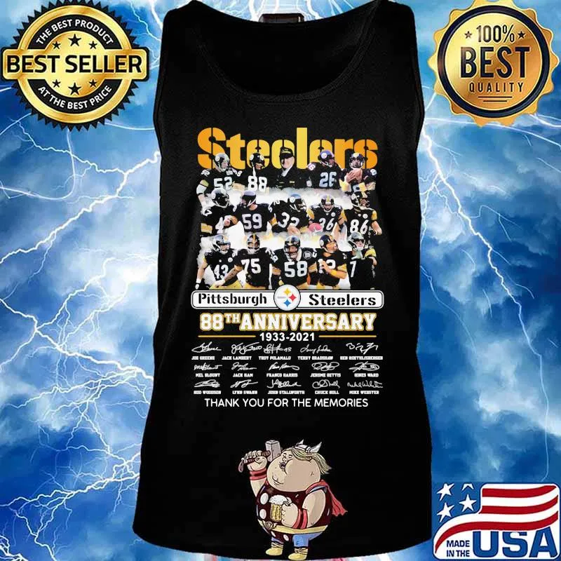 Pittsburgh Steelers 88th Anniversary 1933 2021 Thank For The Memories Signuature Shirt Tank top
