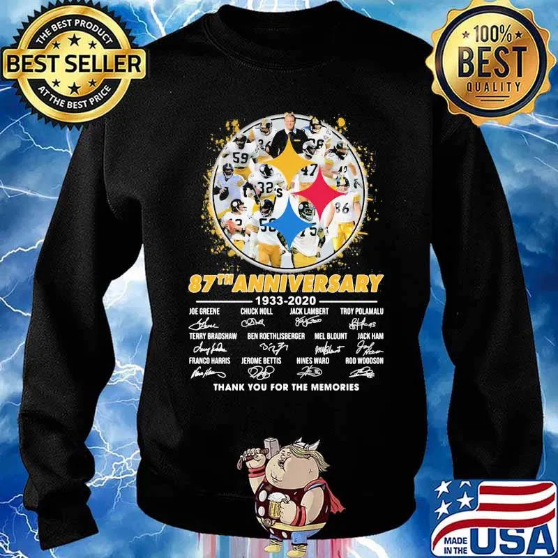 Pittsburgh steelers football 87th anniversary 1933 2020 thank you for the memories signatures s Sweater