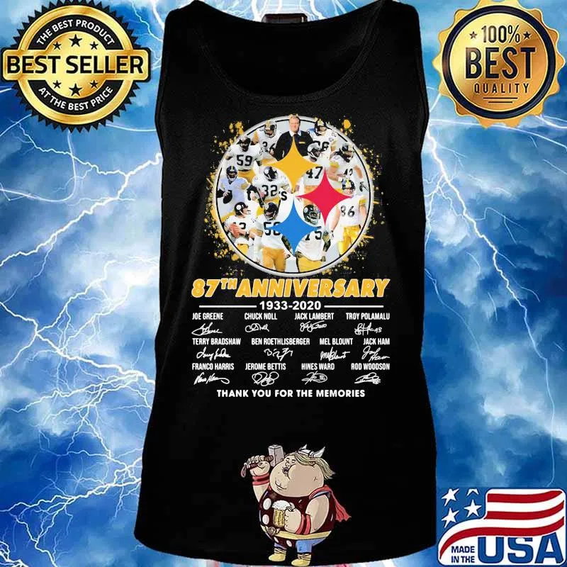 Pittsburgh steelers football 87th anniversary 1933 2020 thank you for the memories signatures s Tank top