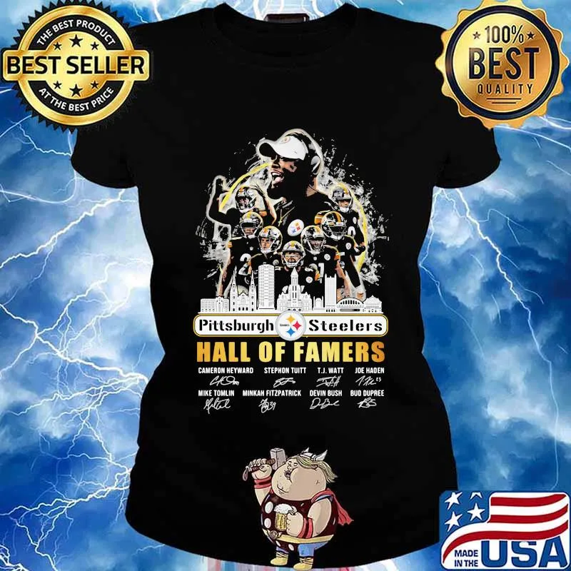 Pittsburgh Steelers Hall Of Famers Signuature Team Shirt Ladies tee