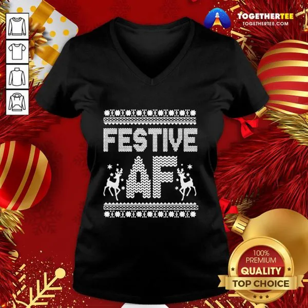 Premium Festive AF Ugly Christmas Shirt - Image 2