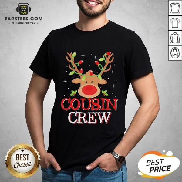 Pretty Reindeer Light Cousin Crew Christmas Shirt