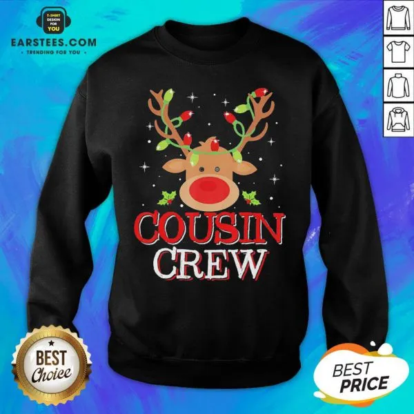 Pretty Reindeer Light Cousin Crew Christmas Shirt - Image 2