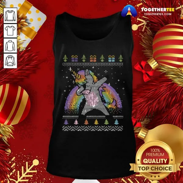Pretty Unicorn Dabbing Ugly Merry Christmas Shirt - Image 3