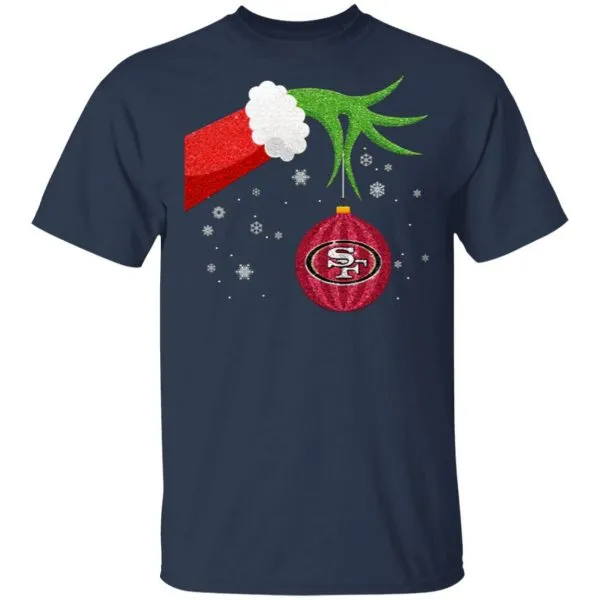 The Grinch Christmas Ornament San Francisco 49ers T-Shirt - Image 4