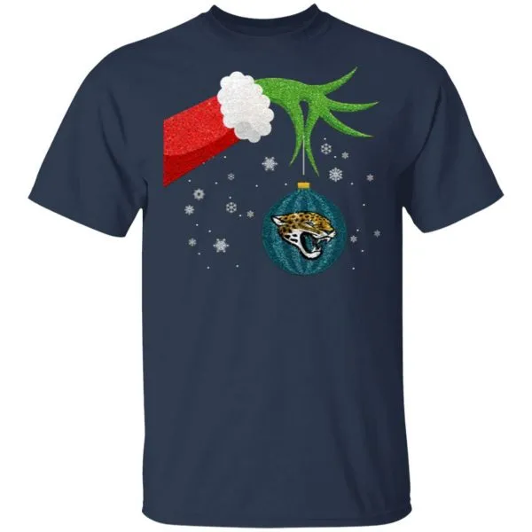 The Grinch Christmas Ornament Jacksonville Jaguars T-Shirt - Image 4