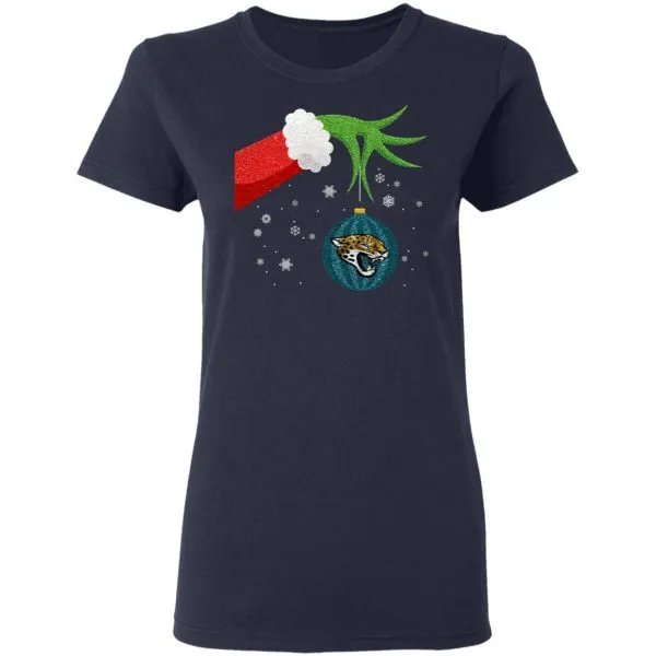 The Grinch Christmas Ornament Jacksonville Jaguars T-Shirt - Image 6