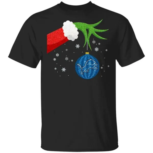 The Grinch Christmas Ornament Detroit Lions T-Shirt