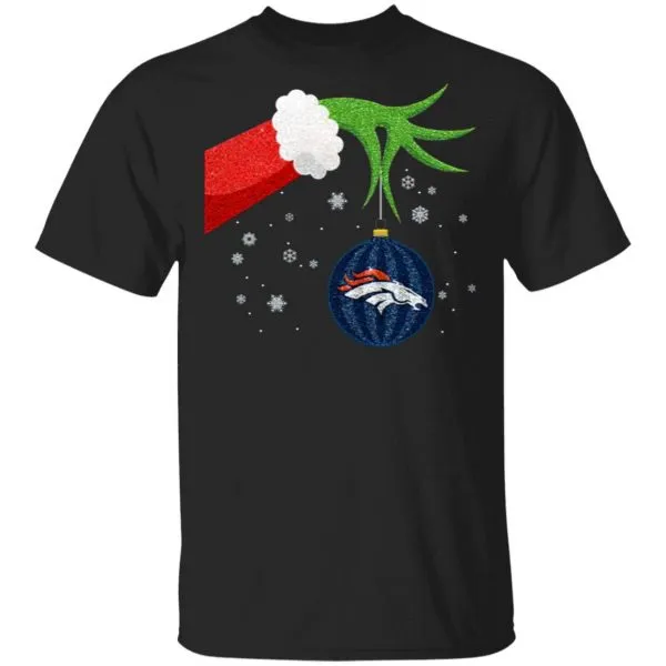 The Grinch Christmas Ornament Denver Broncos T-Shirt