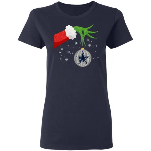 The Grinch Christmas Ornament Dallas Cowboys T-Shirt - Image 6