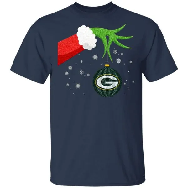 The Grinch Christmas Ornament Green Bay Packers T-Shirt - Image 4