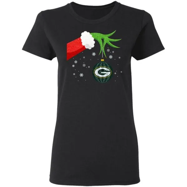 The Grinch Christmas Ornament Green Bay Packers T-Shirt - Image 5