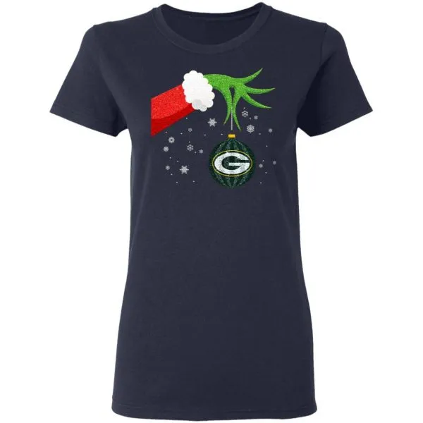 The Grinch Christmas Ornament Green Bay Packers T-Shirt - Image 6