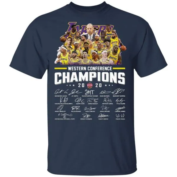Los Angeles Lakers Westers Conference 2020 Signature T-Shirt - Image 4