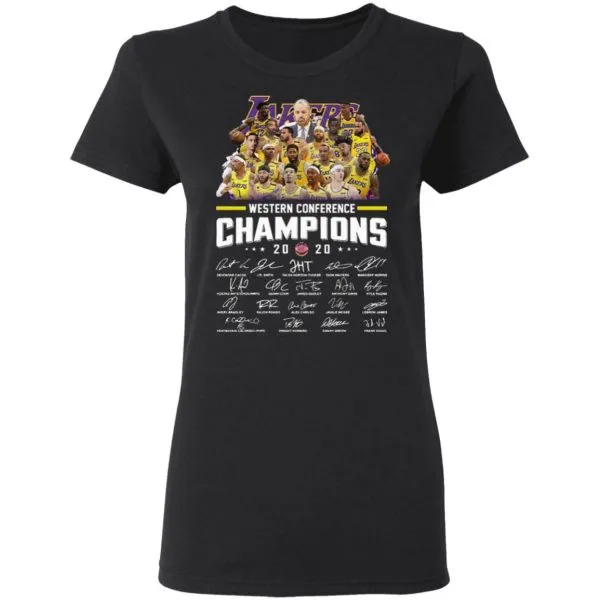 Los Angeles Lakers Westers Conference 2020 Signature T-Shirt - Image 5