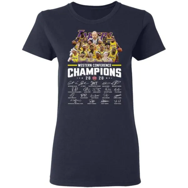 Los Angeles Lakers Westers Conference 2020 Signature T-Shirt - Image 6