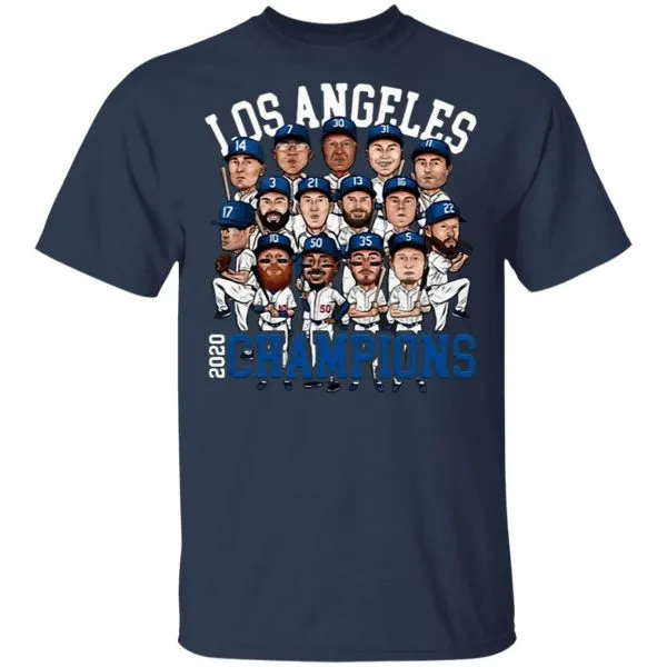 Los Angeles Dodger Player Chibi 2020 Champions T-Shirt - Image 4