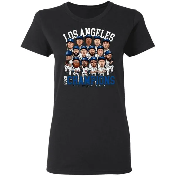 Los Angeles Dodger Player Chibi 2020 Champions T-Shirt - Image 5