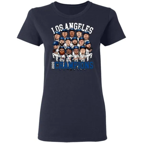 Los Angeles Dodger Player Chibi 2020 Champions T-Shirt - Image 6