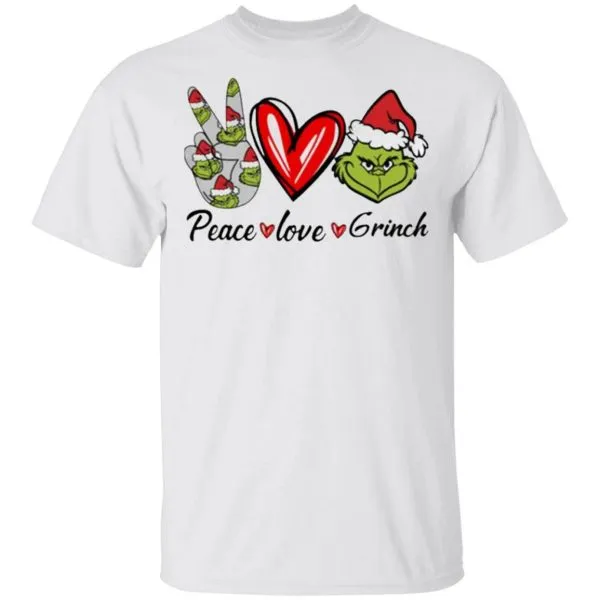Peace Love Grinch Santa Christmas T-Shirt