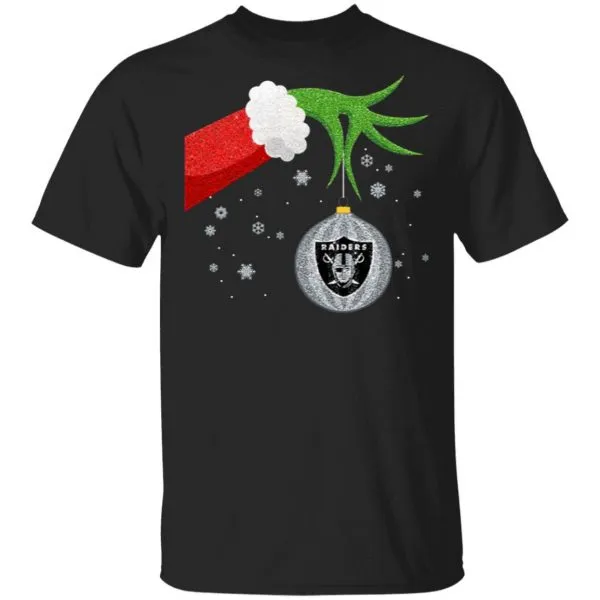 The Grinch Christmas Ornament Oakland Raiders T-Shirt