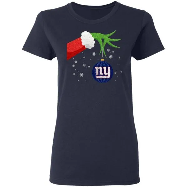The Grinch Christmas Ornament New York Giants T-Shirt - Image 6