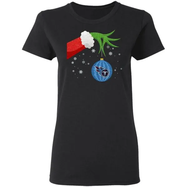 The Grinch Christmas Ornament Tennessee Titans T-Shirt - Image 5