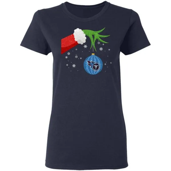 The Grinch Christmas Ornament Tennessee Titans T-Shirt - Image 6