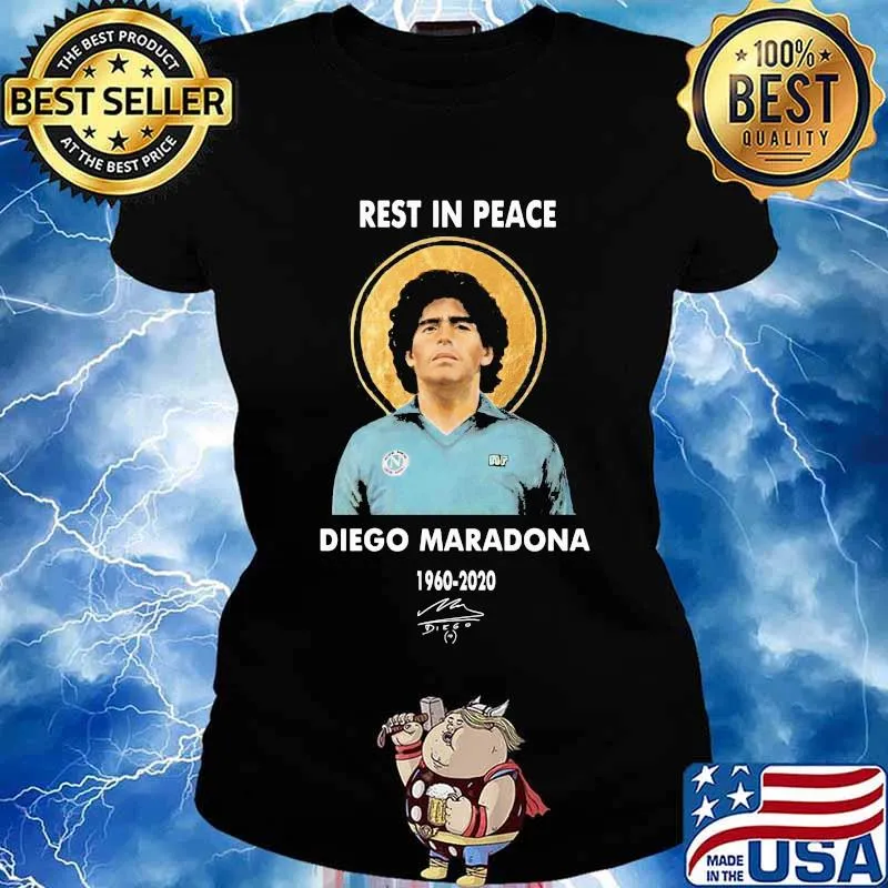 Rest In Peace Diego Maradona 1960 2020 Signature Shirt Ladies tee