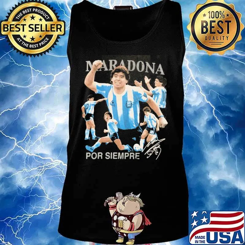 Rip Diego Maradona Por Siempre Signature Shirt Tank top