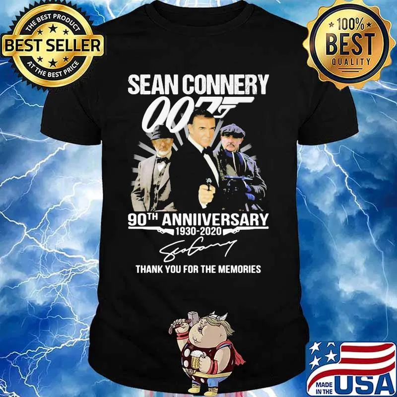 Sean connery 007 90th anniversary 1930 2020 thank you for the memories signature shirt