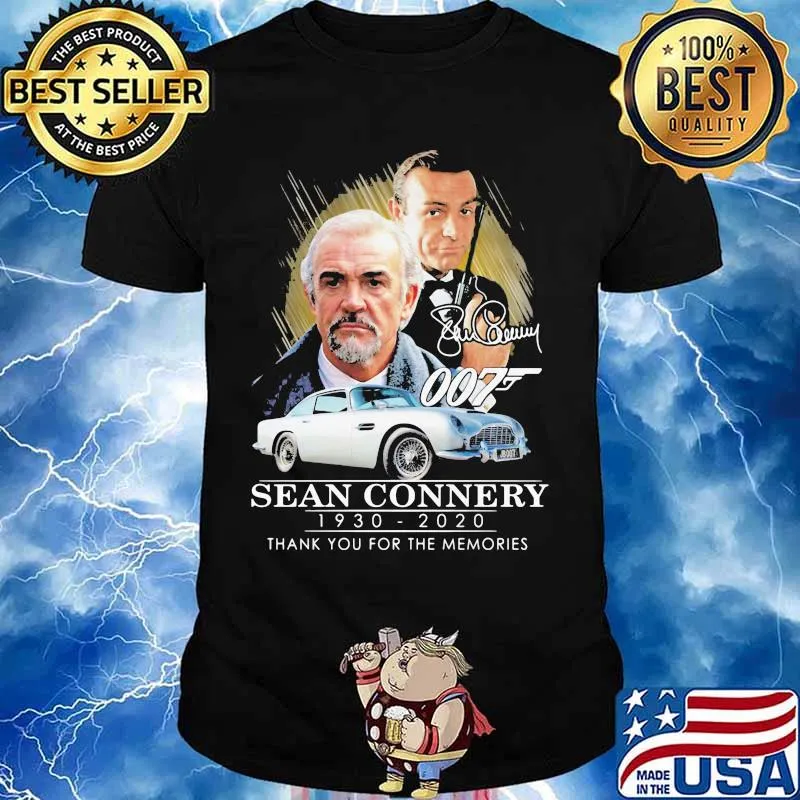 Sean connery 1930 2020 thank you for the memories signature shirt