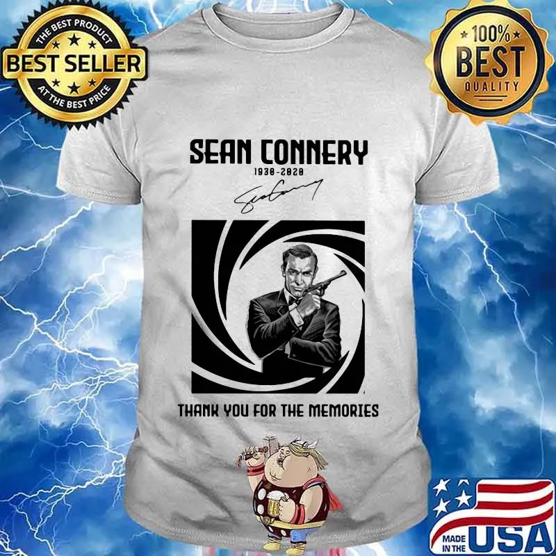 Sean connery 1930 2020 thank you for the memories signature shirt