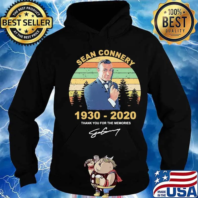 Sean connery 1930 2020 thank you for the memories signature vintage retro s Hoodie