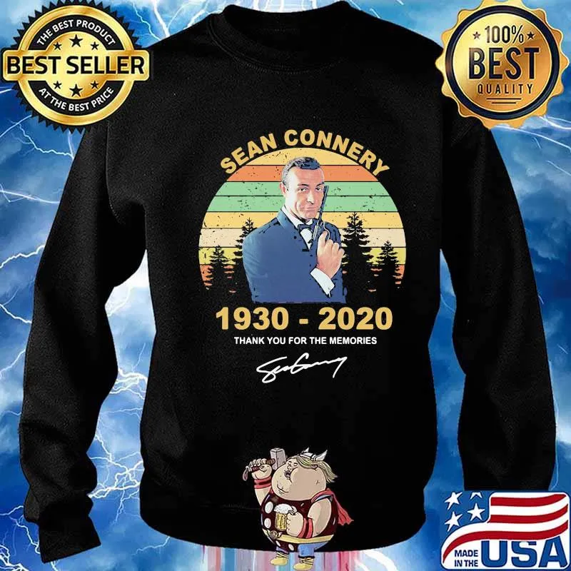 Sean connery 1930 2020 thank you for the memories signature vintage retro s Sweater