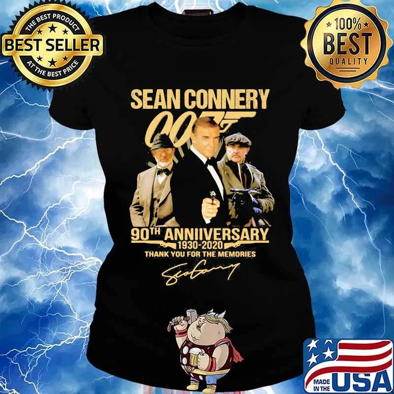 Sean connery 90th anniversary 1930 2020 thank you for the memories signature s Ladies tee